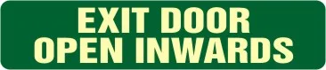 E 235 — EXIT DOOR OPEN INWARDS